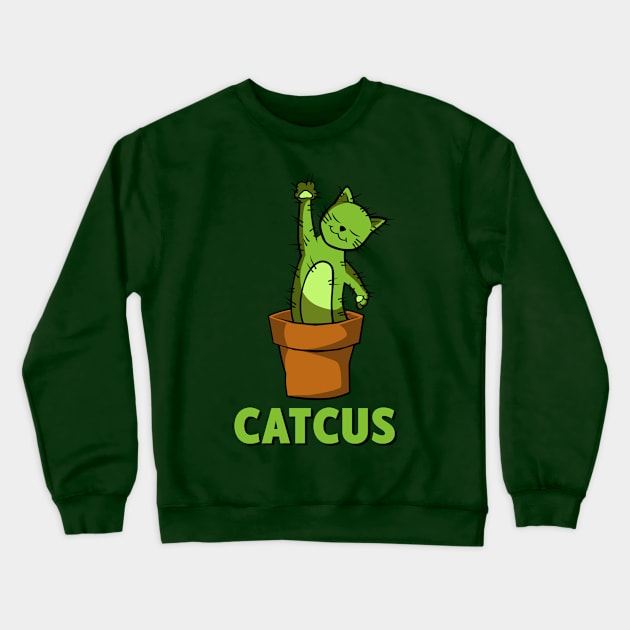 Catcus Cat Cactus Crewneck Sweatshirt by teevisionshop